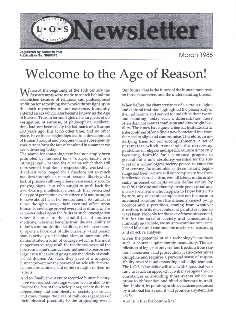 LOS Newsletter cover