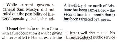 Text errors in the Courier Mail